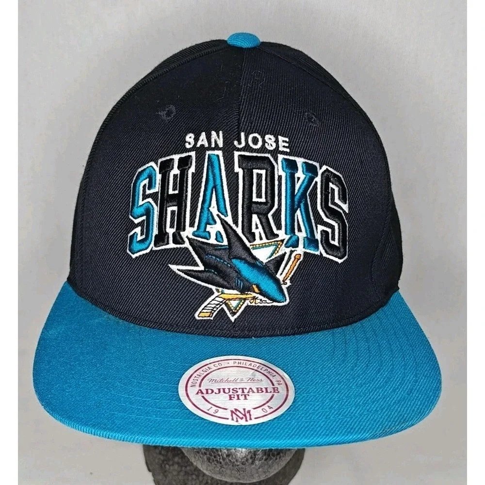 Mitchell & Ness San Jose Sharks Teal Black Snapback Hat‎ NHL Hockey July 2012